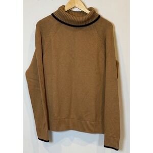 Banana Republic Mens M Knitwear Pullover Ski Turtleneck Sweater Dark Camel Brown